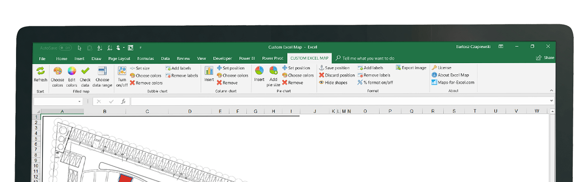 Creating Maps In Excel Custom Excel Map Maps for Excel Simple Excel AddIn to create