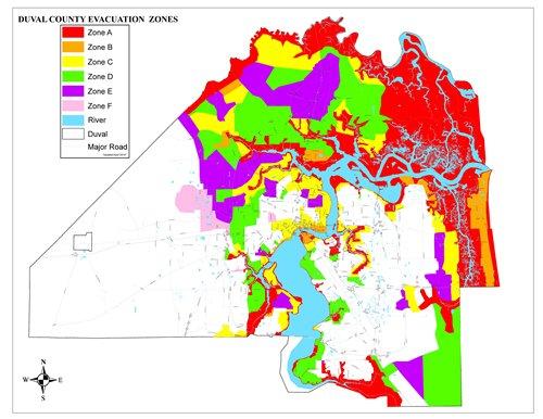 Jacksonville FLood zone map Jacksonville FL FLood zone map (Florida USA)