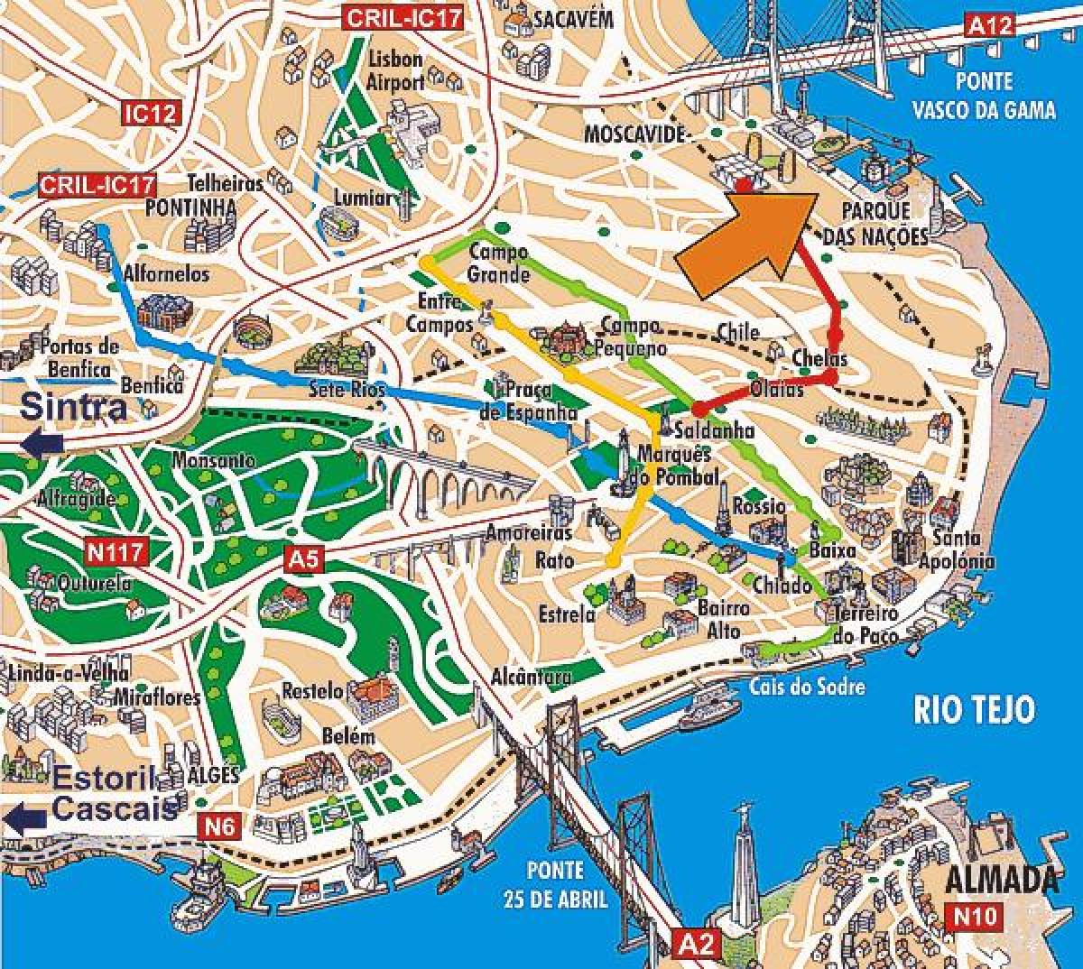 Lisbon Oriente Station Map Lisboa oriente map Map of lisboa oriente (Portugal)