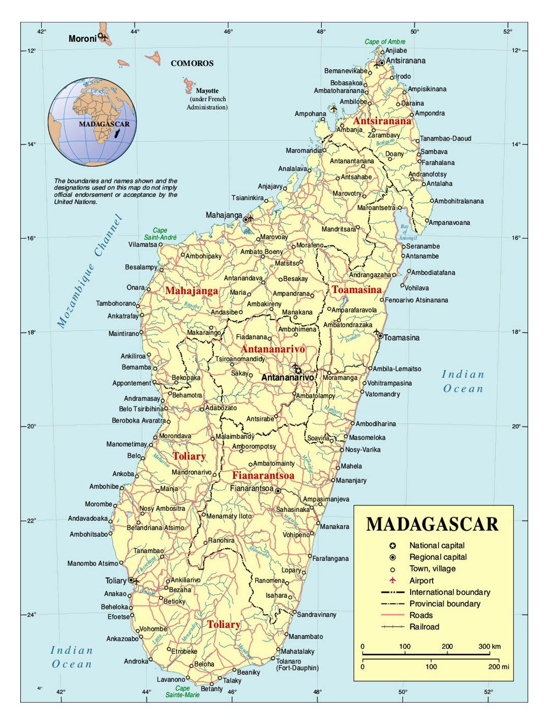 Madagascar Afrique Carte Map Madagascar Detailed map of Madagascar (Eastern Africa Africa)