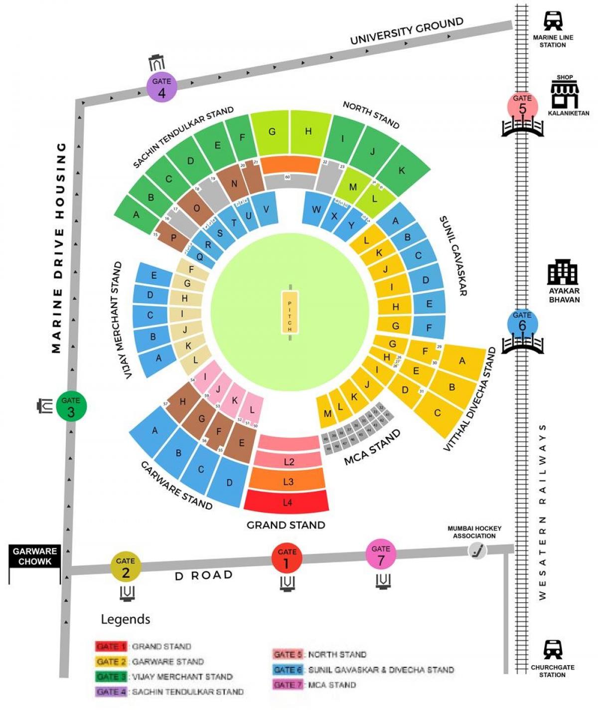 Wankhede stadium seating map Map of Wankhede stadium (Maharashtra