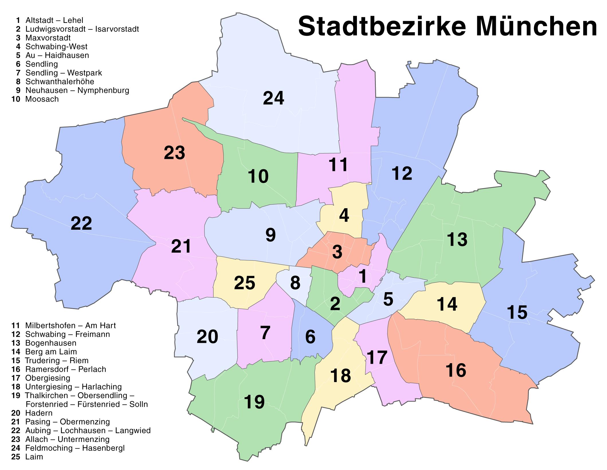 Munich suburbs map MAP OF munich suburbs (Bavaria Germany)