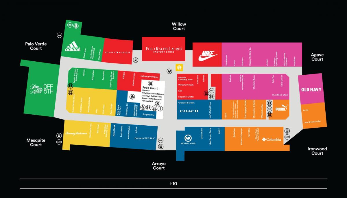 Phoenix premium outlets map Phoenix premium outlet map (Arizona USA)