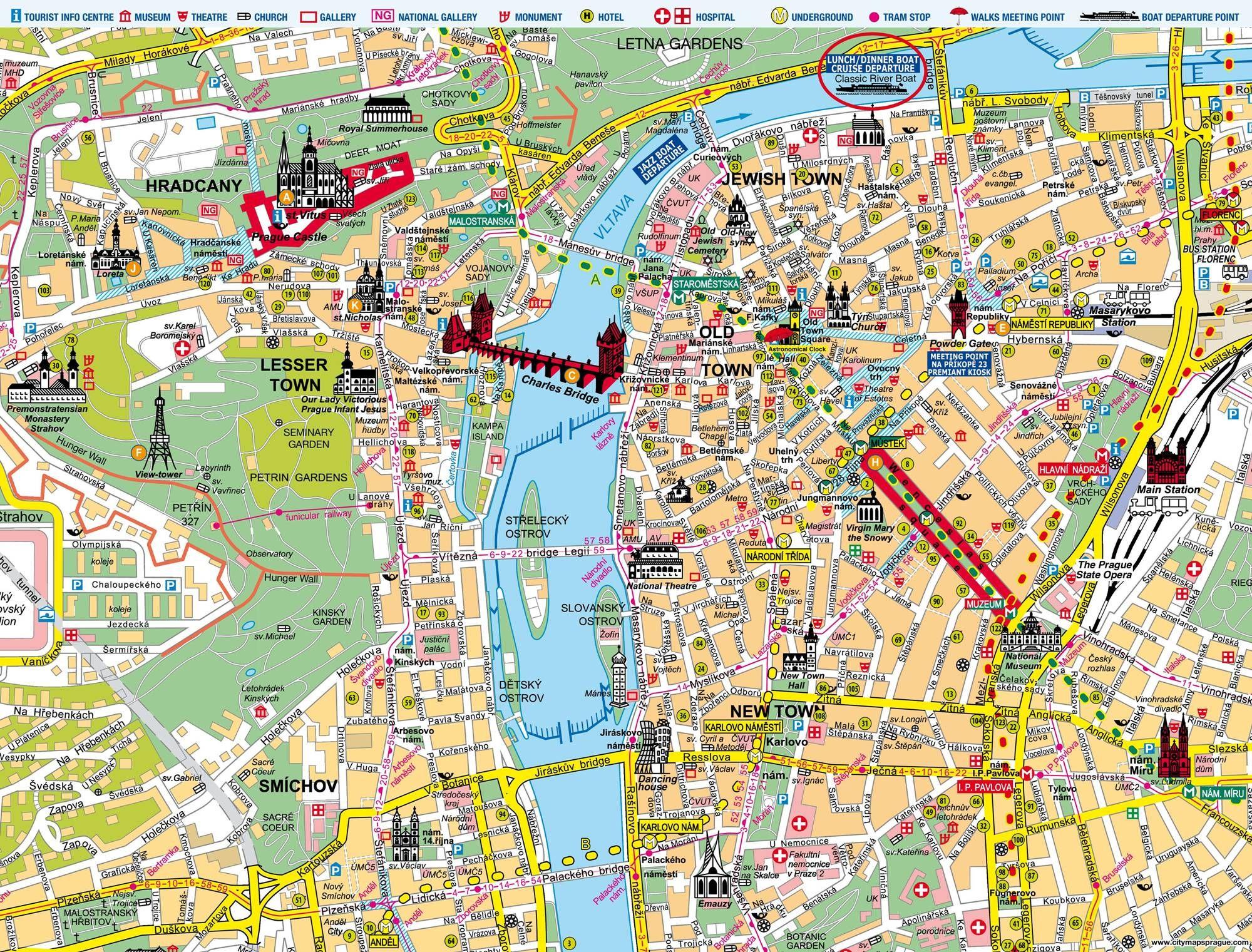 Praha map Prague czechoslovakia map (Bohemia Czechia)