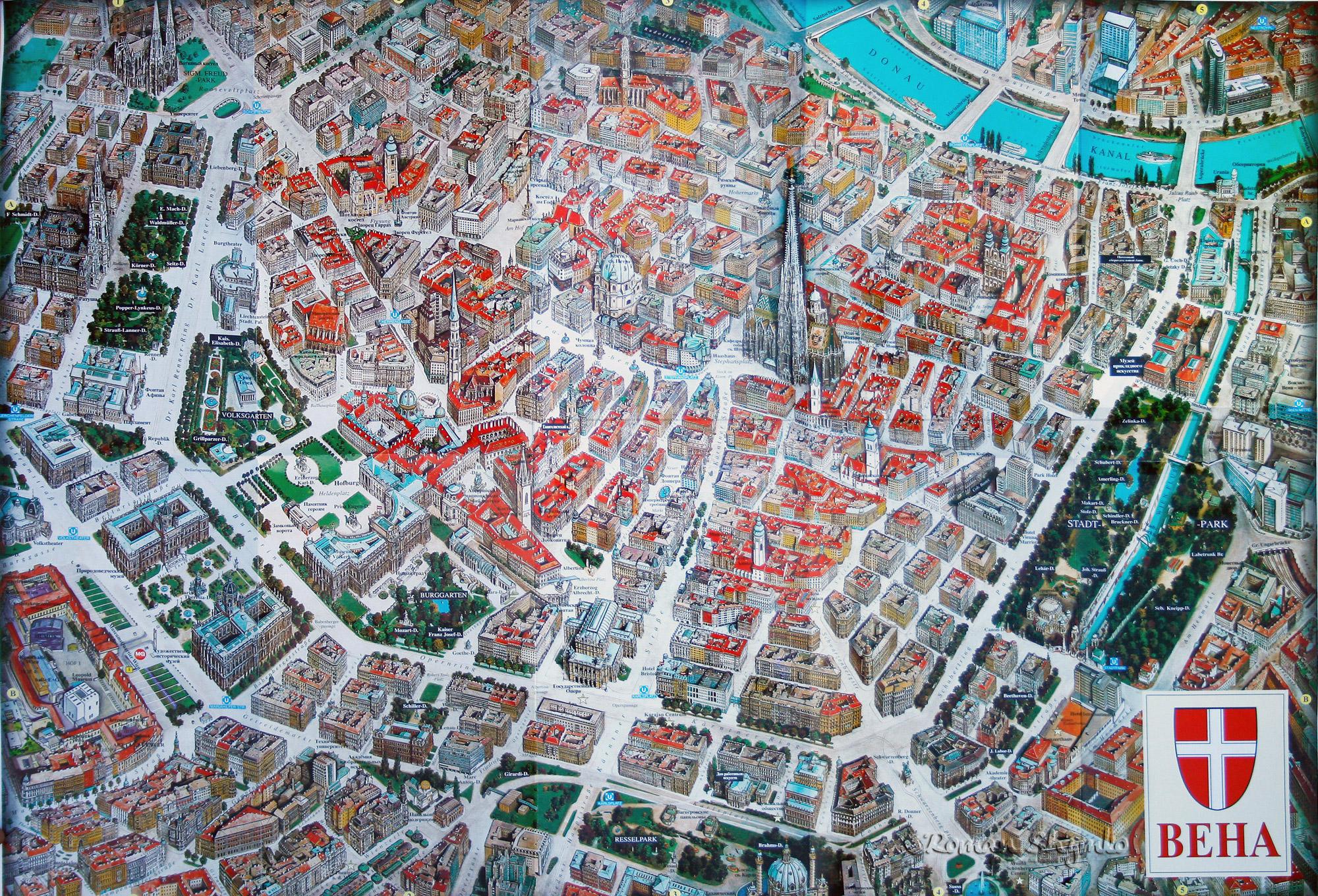 Vienna 3d map Map of Vienna 3d (Austria)