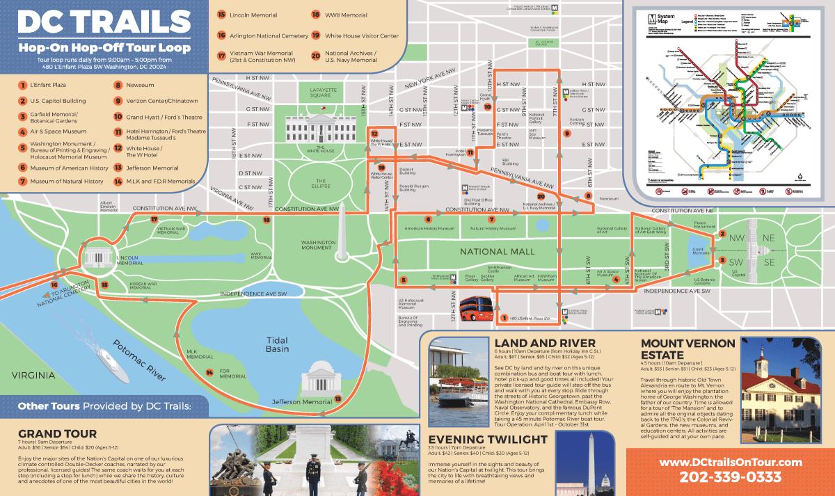Dc trails map Dc trails tour map (District of Columbia USA)