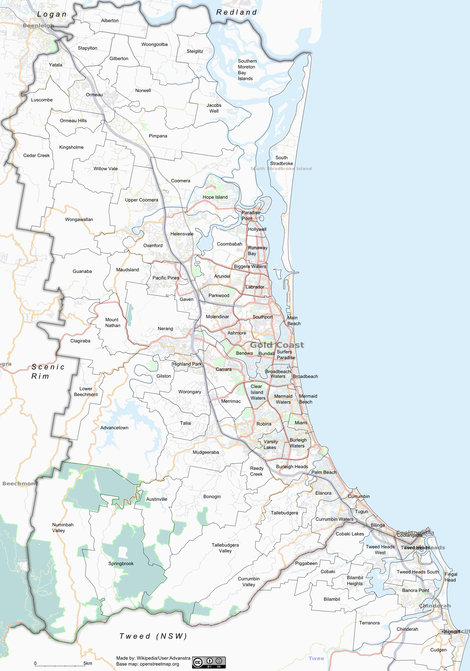 Gold Coast Public Transport Map Advanstra Maps