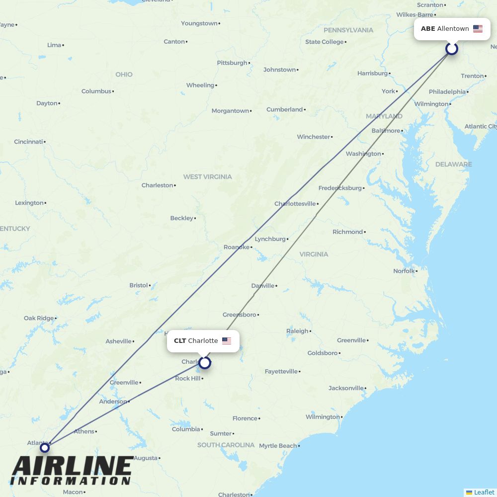 Airlines with flights from Allentown to Charlotte (ABE to CLT