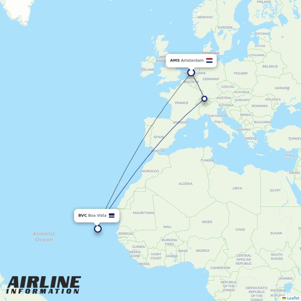 Airlines with flights from Amsterdam to Boa Vista (AMS to BVC