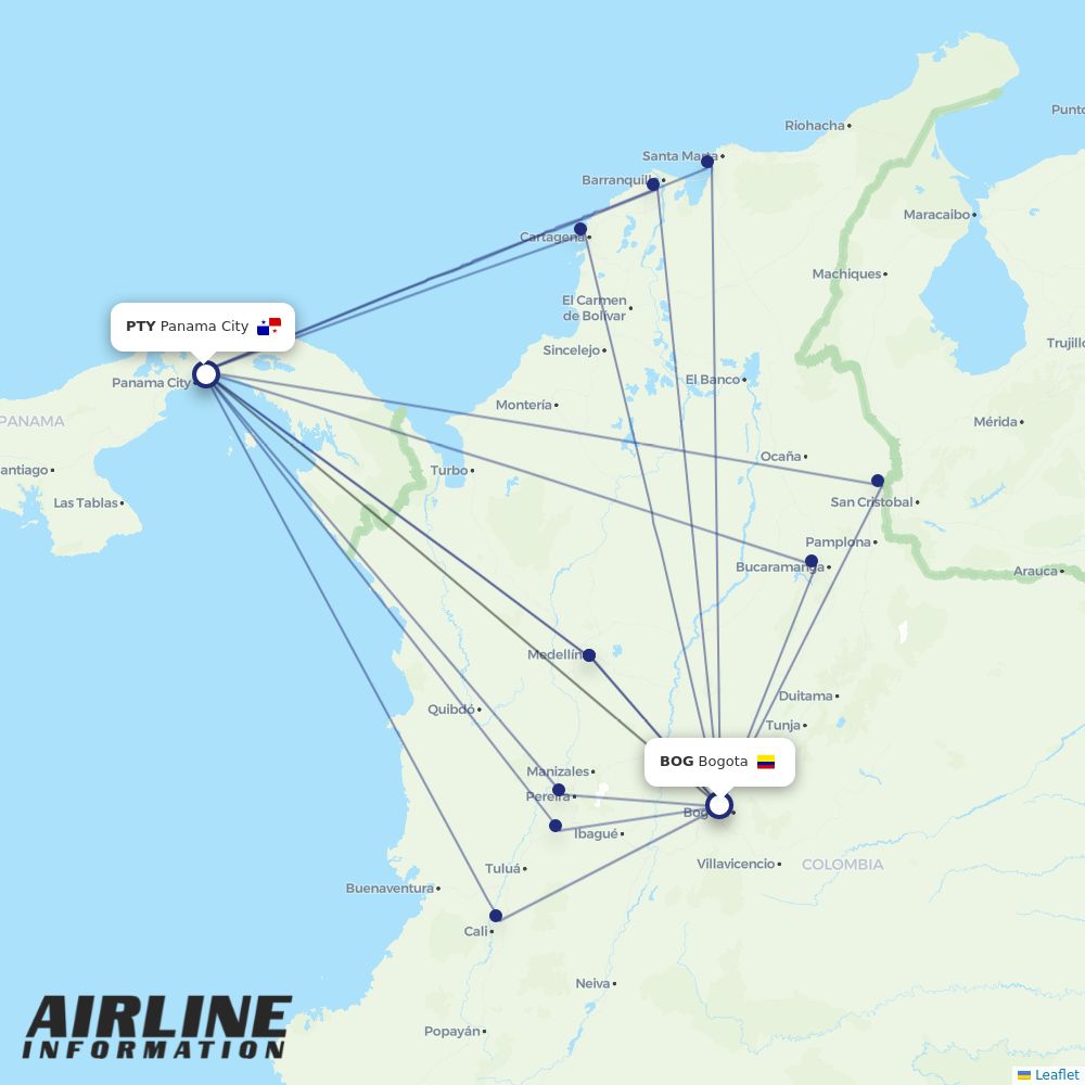 Airlines with flights from Bogota to Panama City (BOG to PTY) Airline