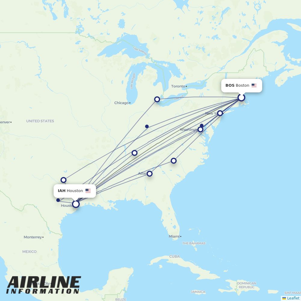 Airlines with flights from Boston to Houston (BOS to IAH) Airline