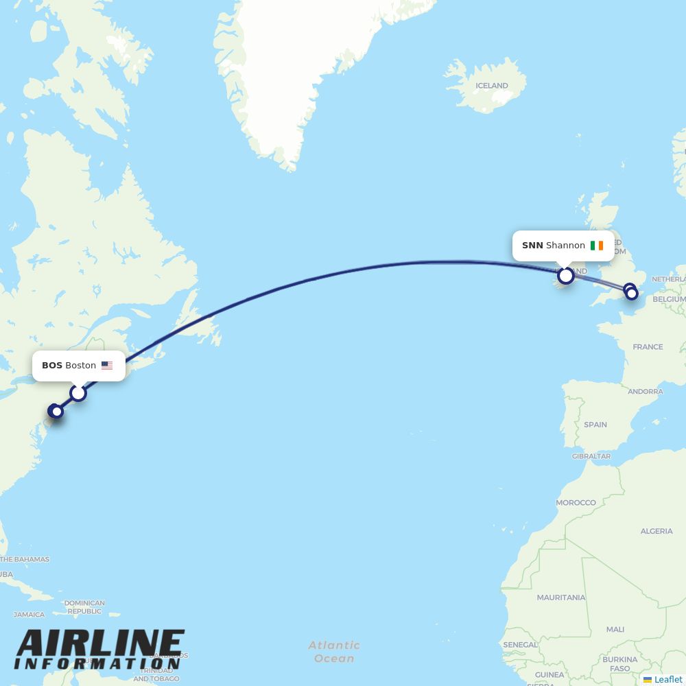Airlines with flights from Boston to Shannon (BOS to SNN) Airline Information