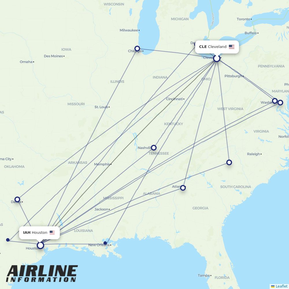 Airlines with flights from Cleveland to Houston (CLE to IAH) Airline