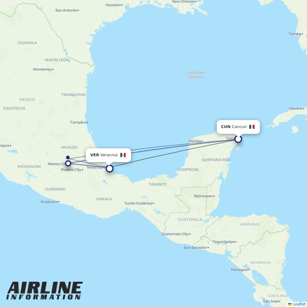 Airlines with flights from Cancun to Veracruz (CUN to VER) Airline
