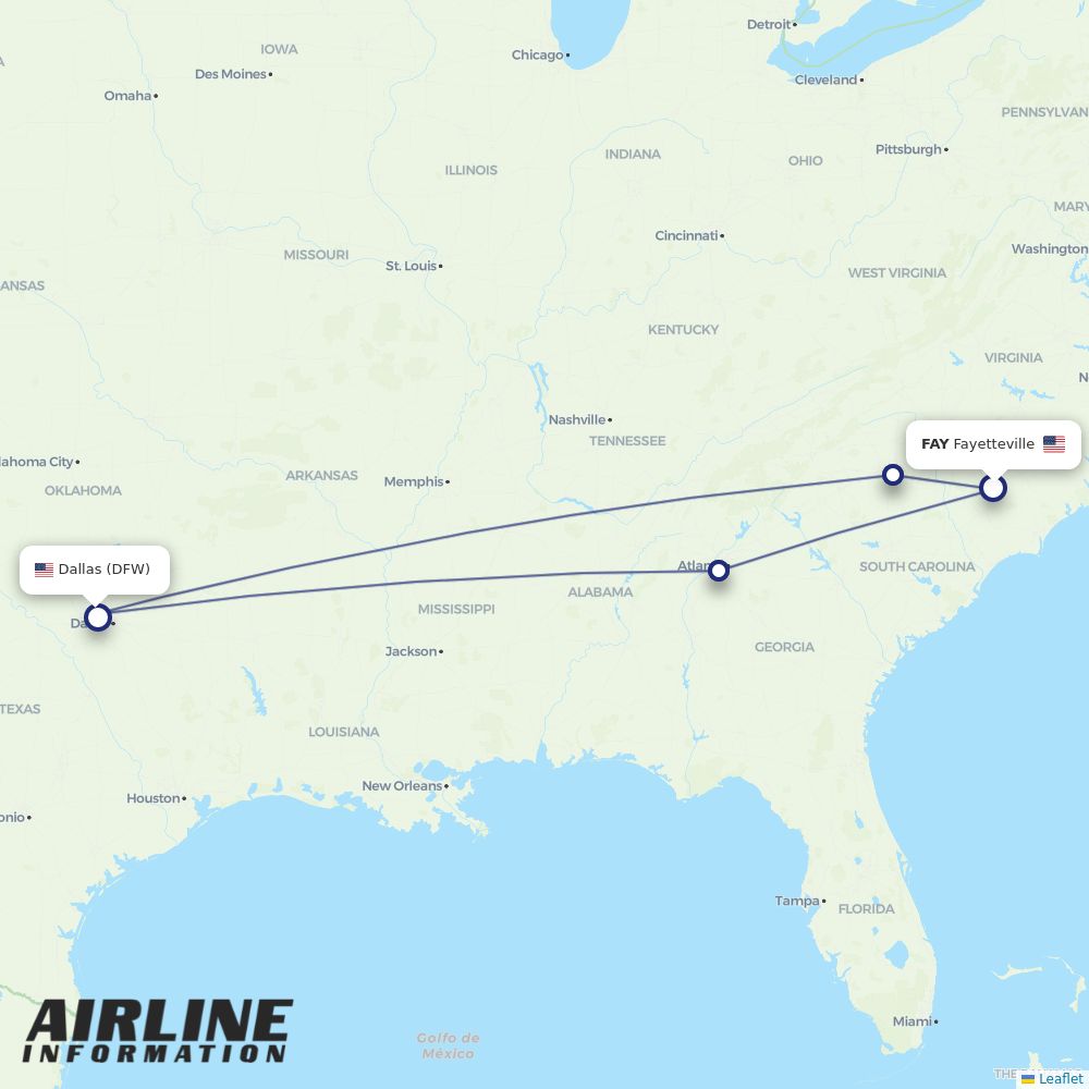 Airlines with flights from Fayetteville to Dallas (FAY to DFW