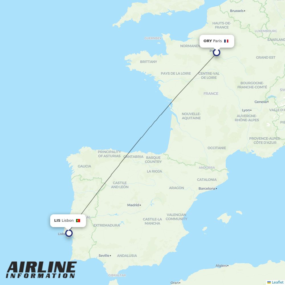 Airlines with flights from Paris to Lisbon (ORY to LIS) Airline Information