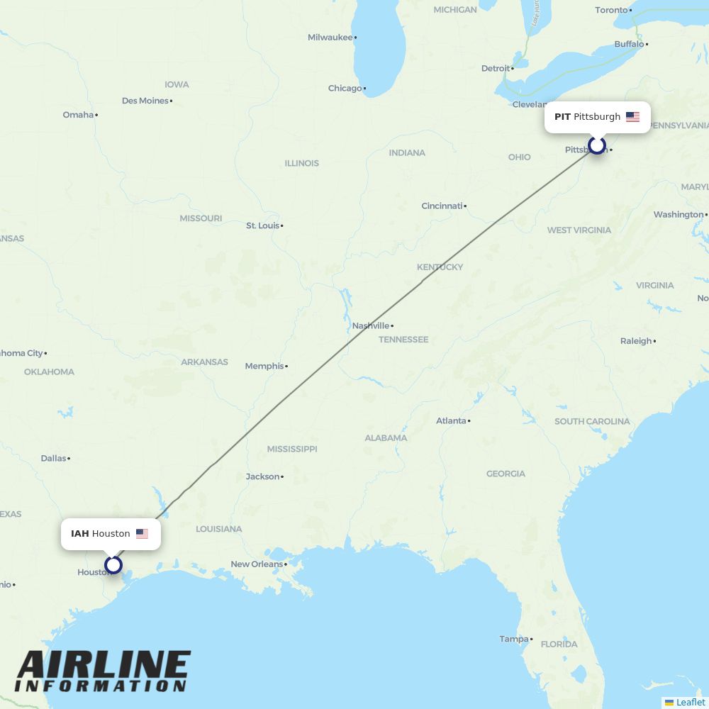 Airlines with flights from Pittsburgh to Houston (PIT to IAH) Airline
