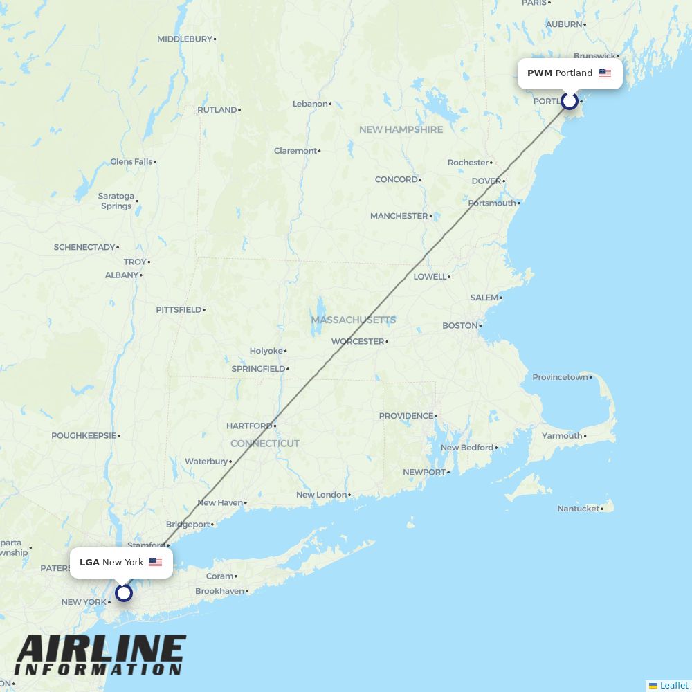 Airlines with flights from Portland to New York (PWM to LGA) Airline