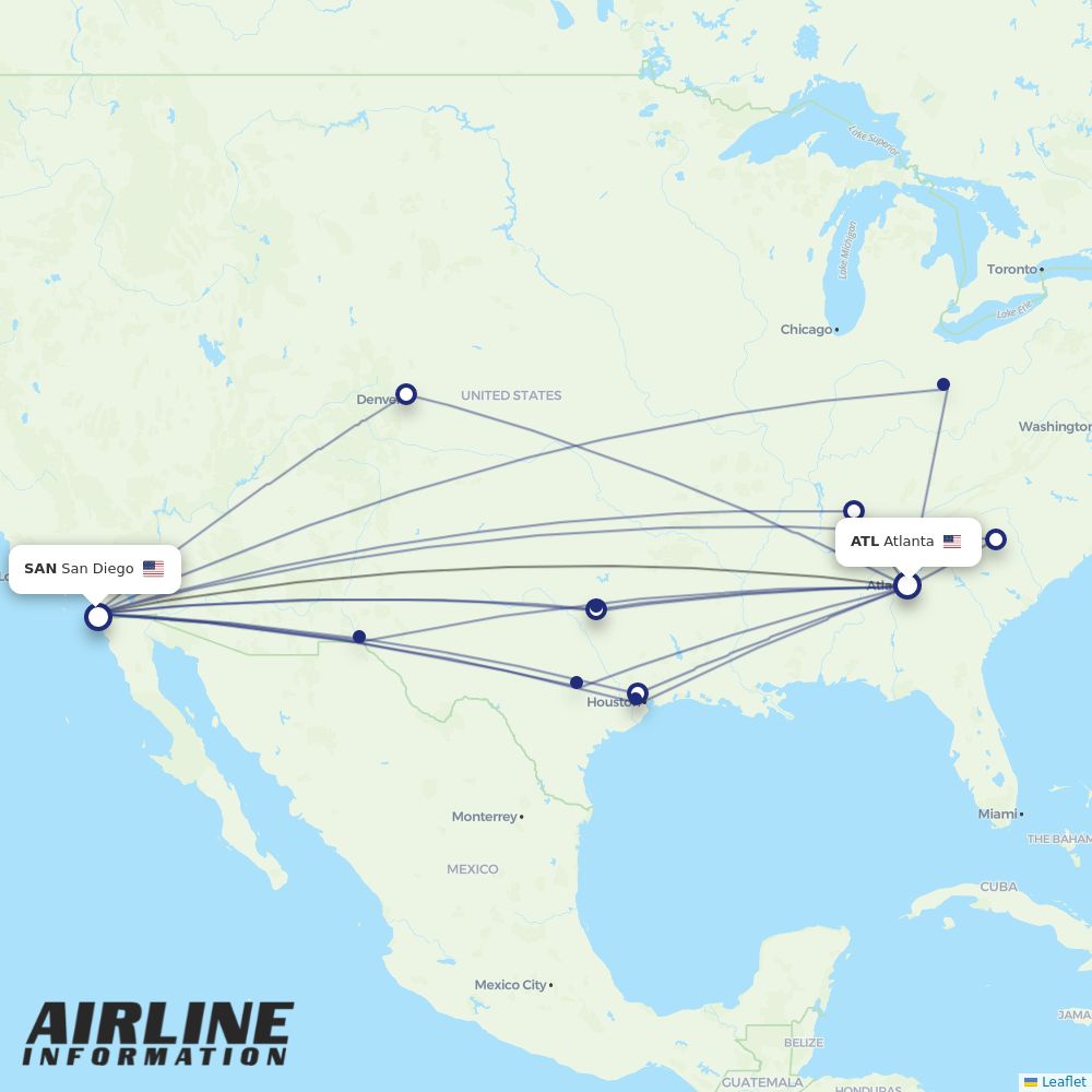 Airlines with flights from Atlanta to San Diego (ATL to SAN) Airline