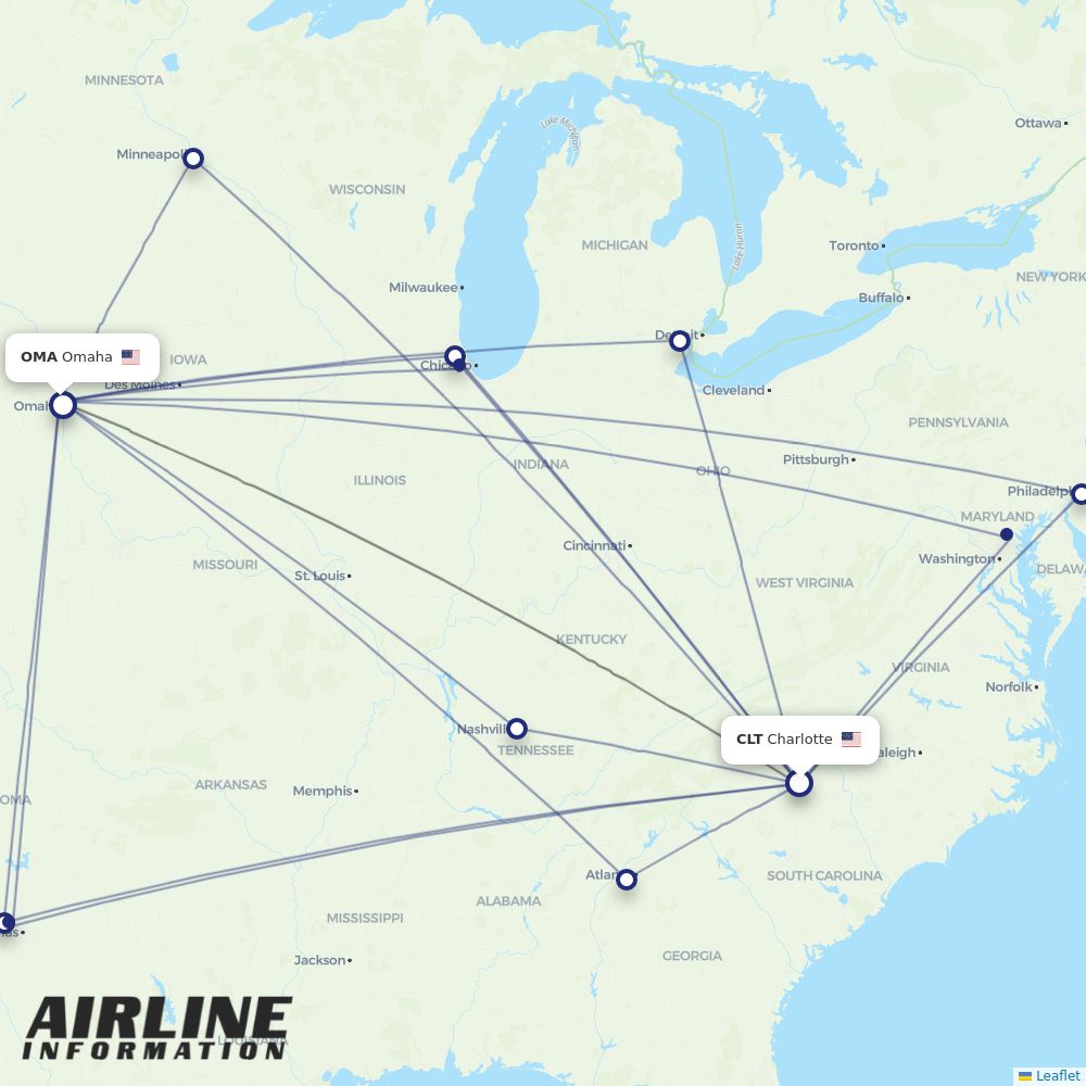 Airlines with flights from Charlotte to Omaha (CLT to OMA) Airline