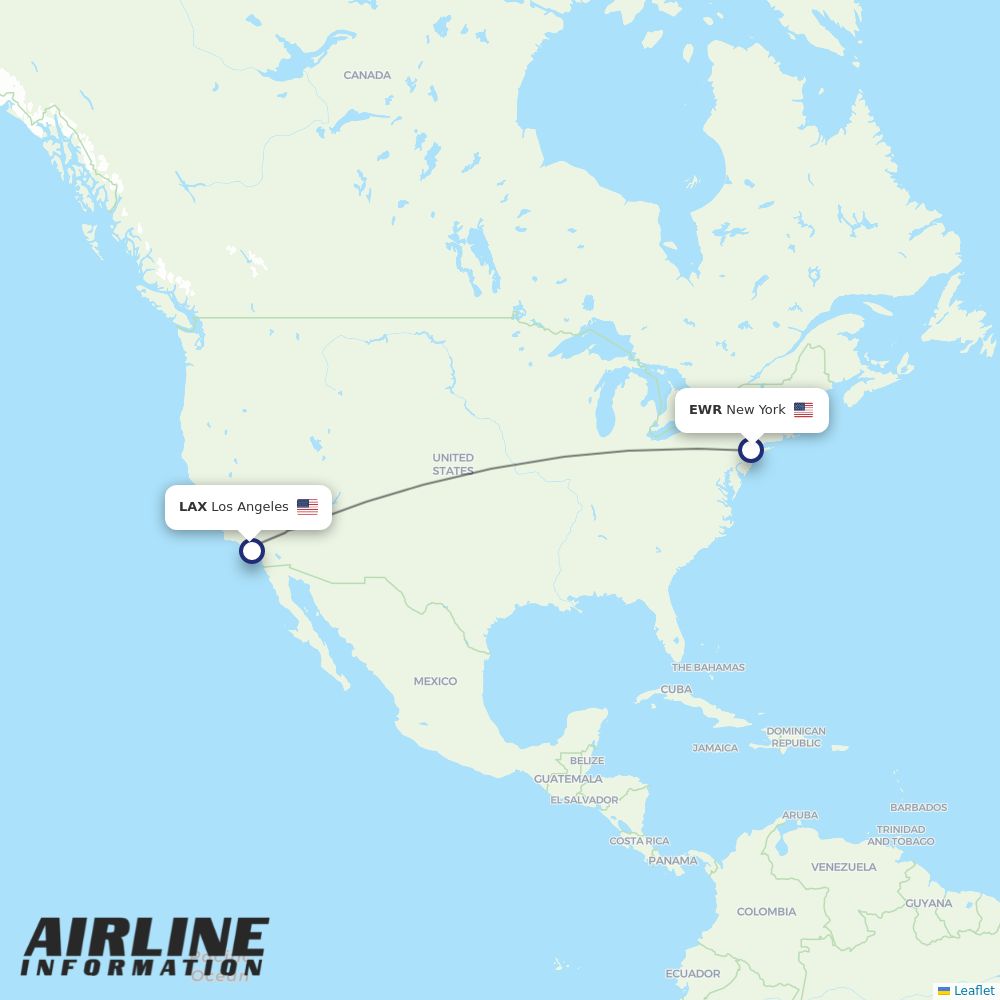 Airlines with flights from New York to Los Angeles (EWR to LAX