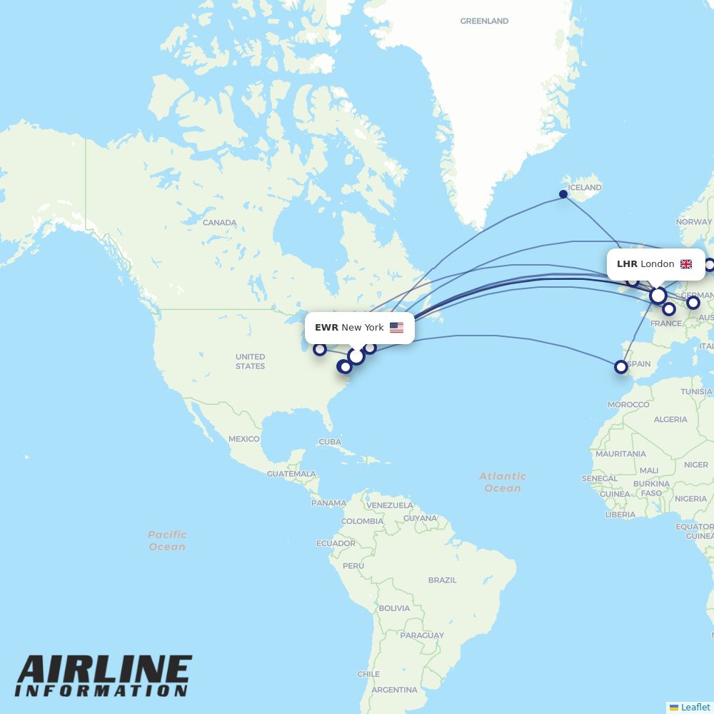 Airlines with flights from New York to London (EWR to LHR) Airline