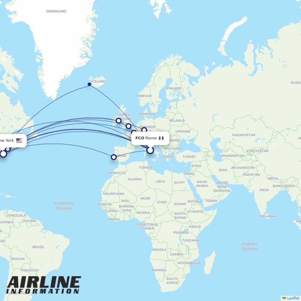 Airlines with flights from Rome to New York (FCO to EWR) Airline