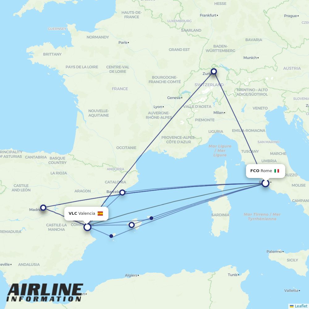 Airlines with flights from Rome to Valencia (FCO to VLC) Airline
