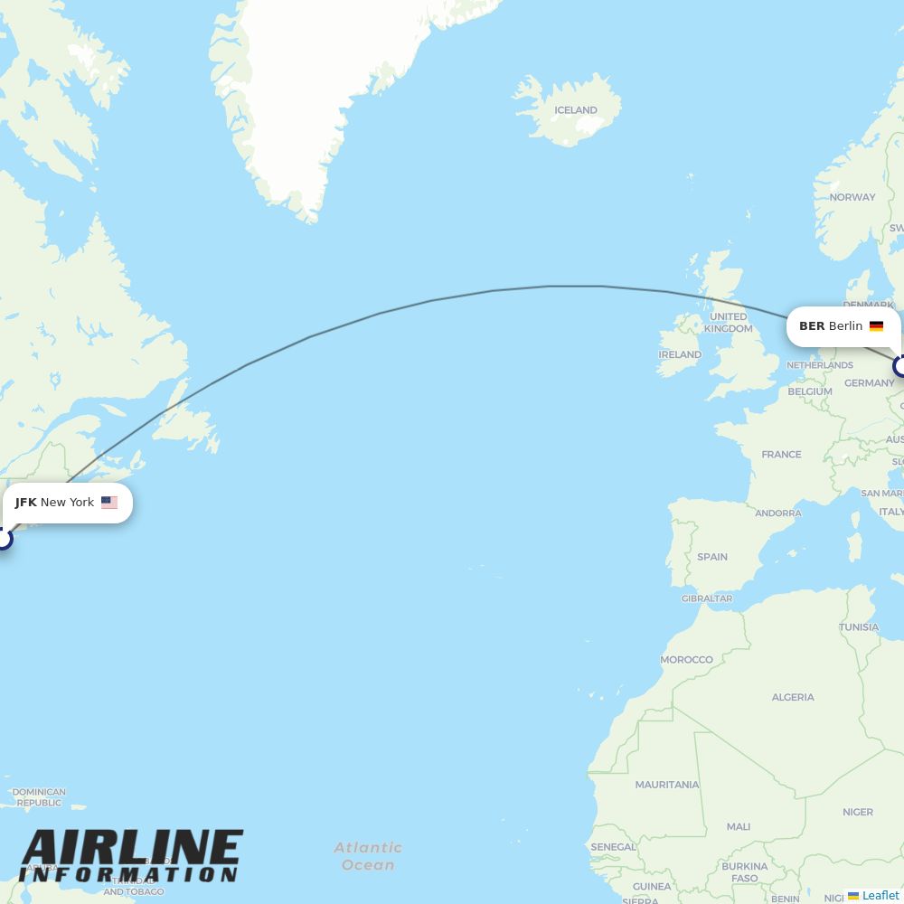 Airlines with flights from New York to Berlin (JFK to BER) Airline