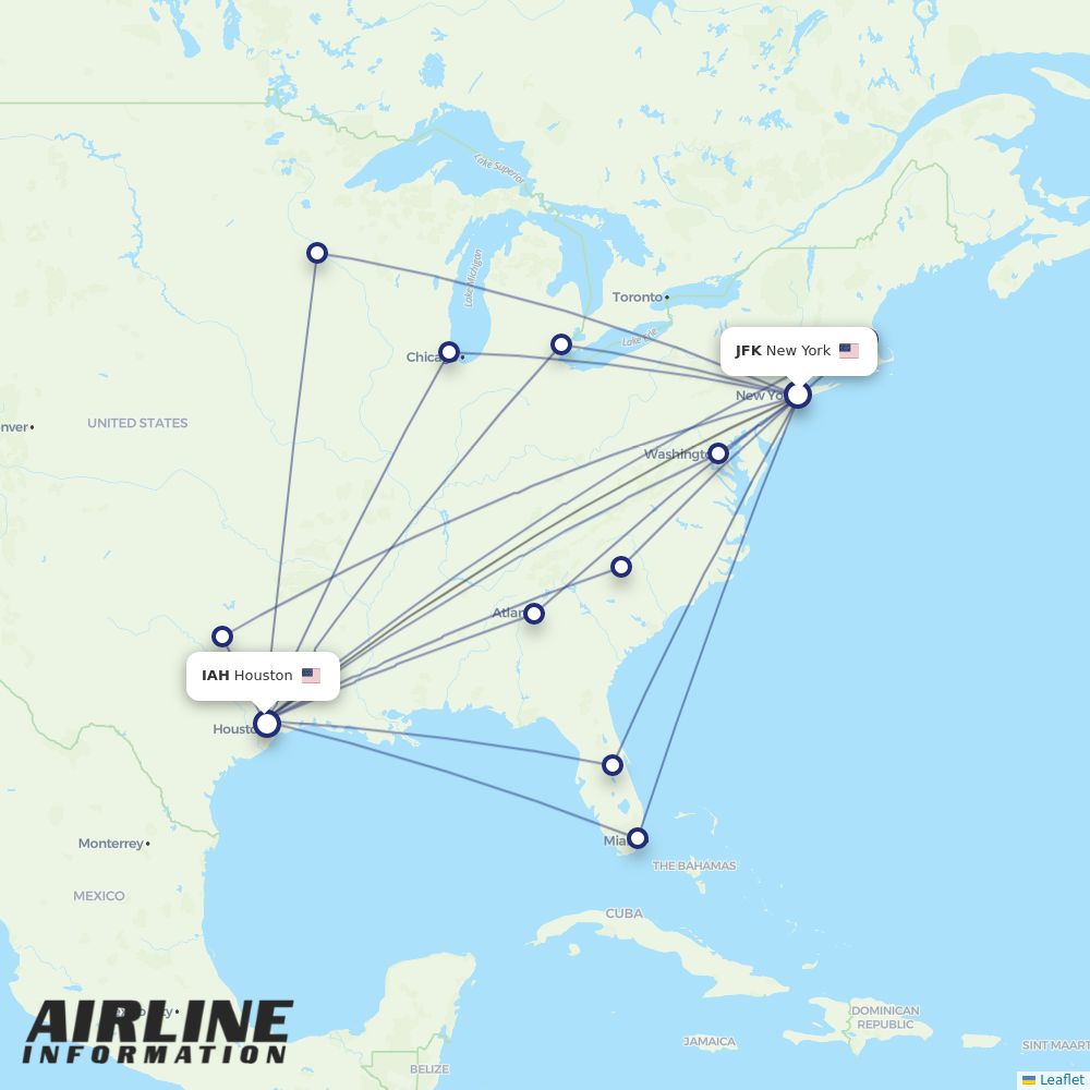 Airlines with flights from New York to Houston (JFK to IAH) Airline