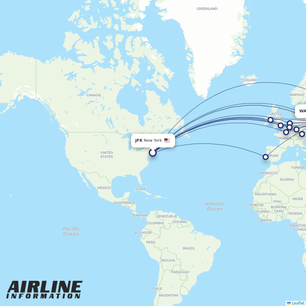 Airlines with flights from New York to Warsaw (JFK to WAW) Airline