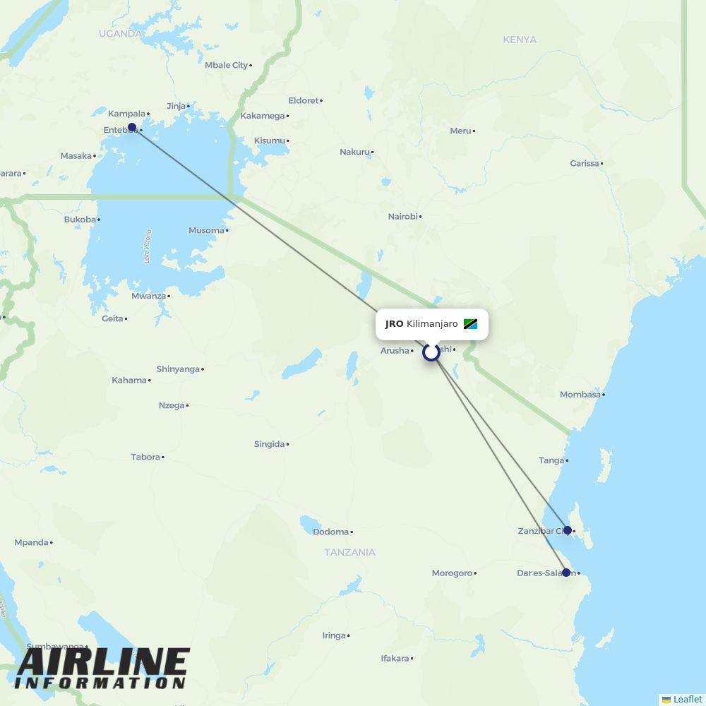 Air Tanzania airline TC flights, airports Airline Information