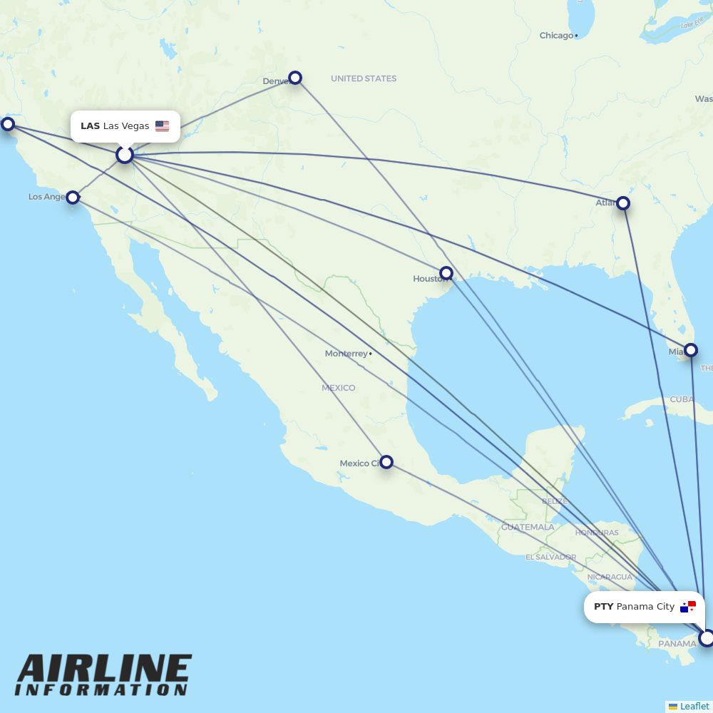 Airlines with flights from Las Vegas to Panama City (LAS to PTY