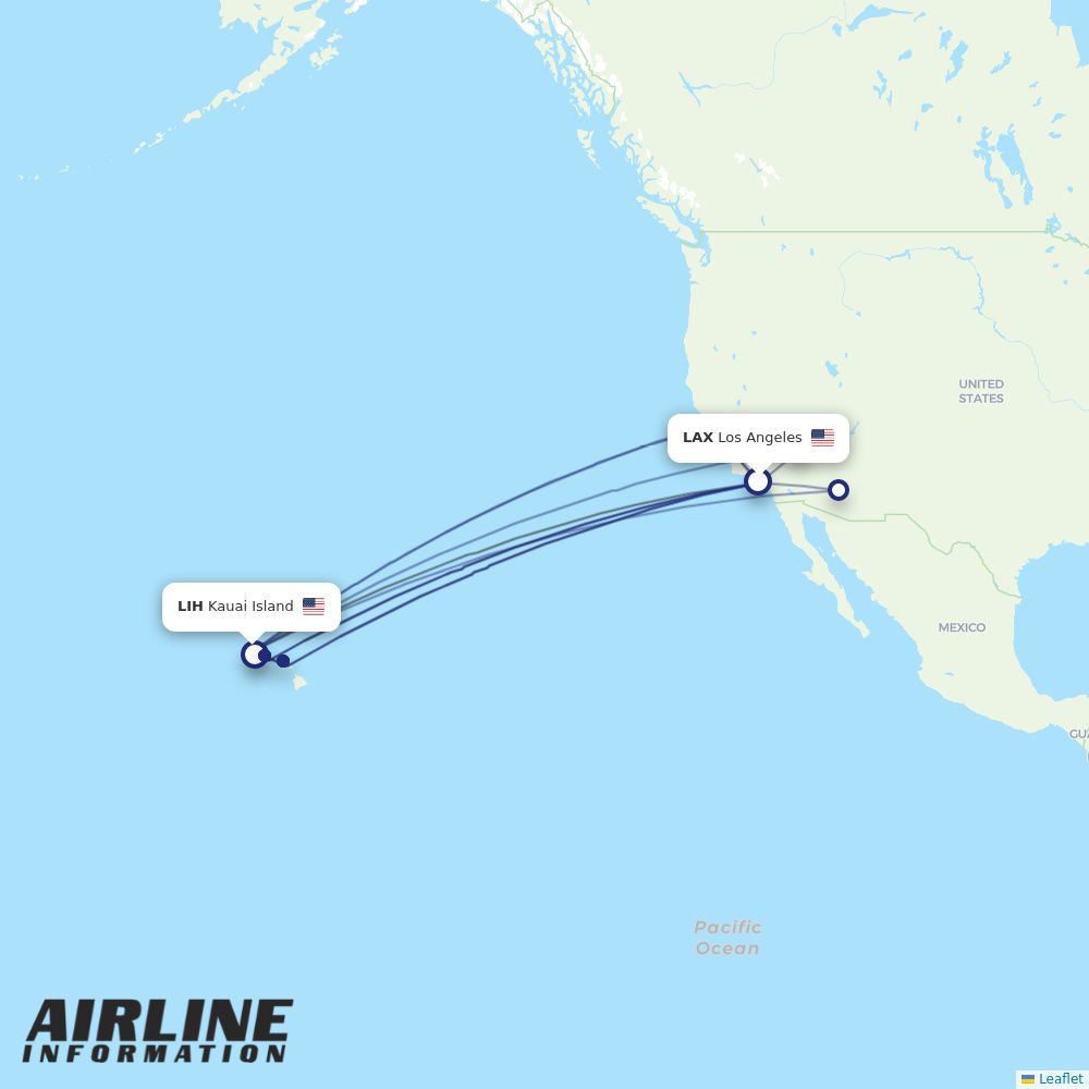 Airlines with flights from Los Angeles to Kauai Island (LAX to LIH