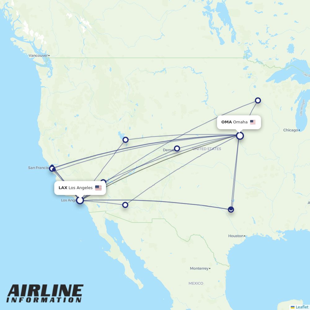 Airlines with flights from Los Angeles to Omaha (LAX to OMA) Airline
