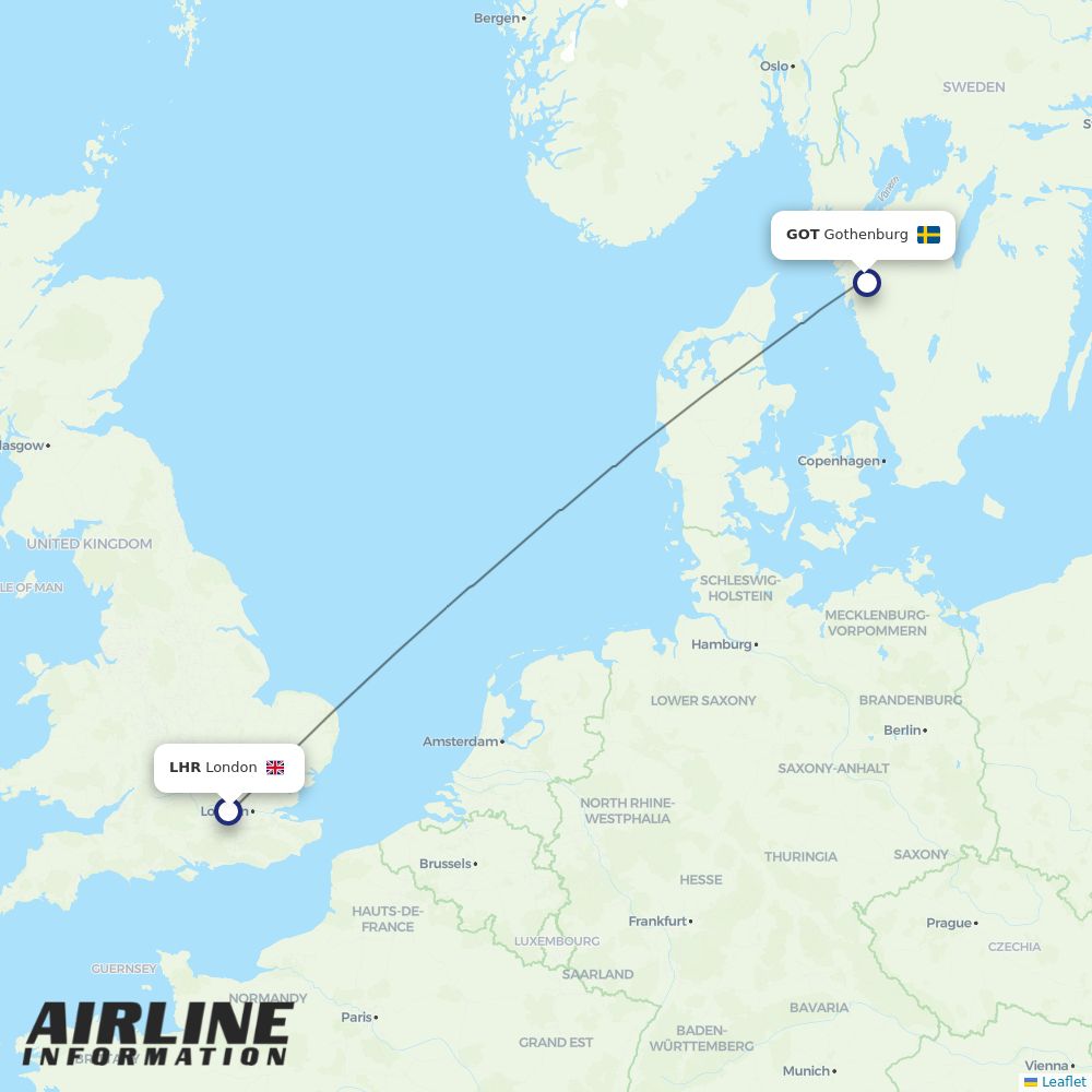 Airlines with flights from London to Gothenburg (LHR to GOT) Airline Information
