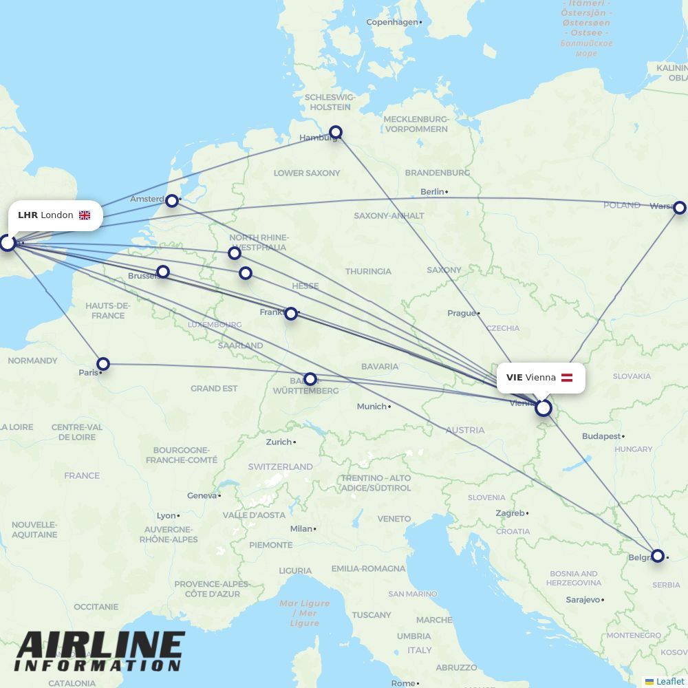 Airlines with flights from London to Vienna (LHR to VIE) Airline