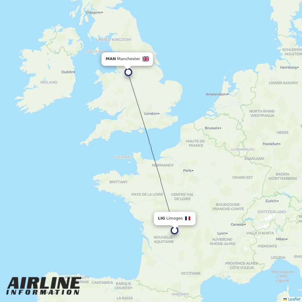 Airlines with flights from Limoges to Manchester (LIG to MAN) Airline