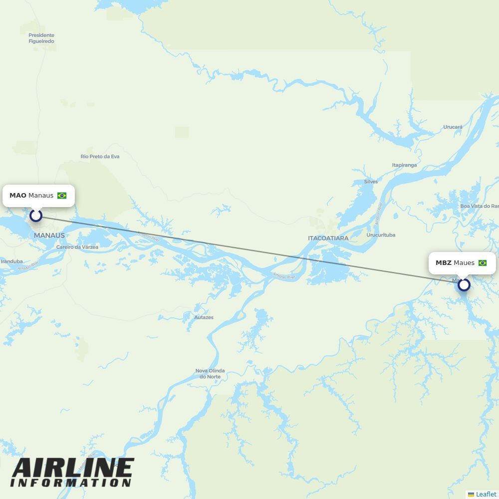 Airlines with flights from Manaus to Maues (MAO to MBZ) Airline