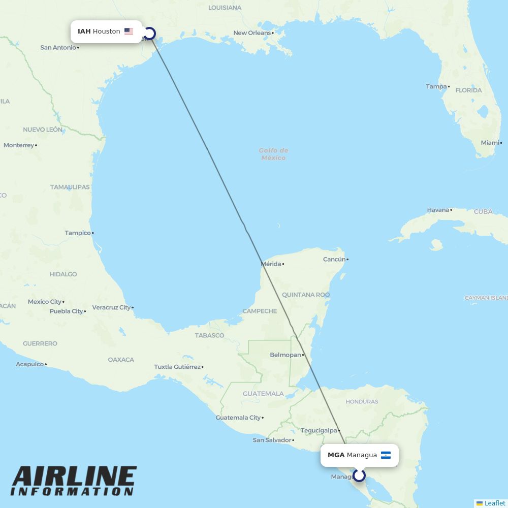 Airlines with flights from Managua to Houston (MGA to IAH) Airline