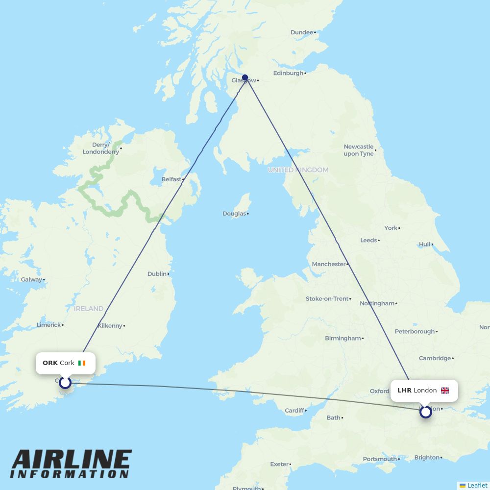 Airlines with flights from Cork to London (ORK to LHR) Airline