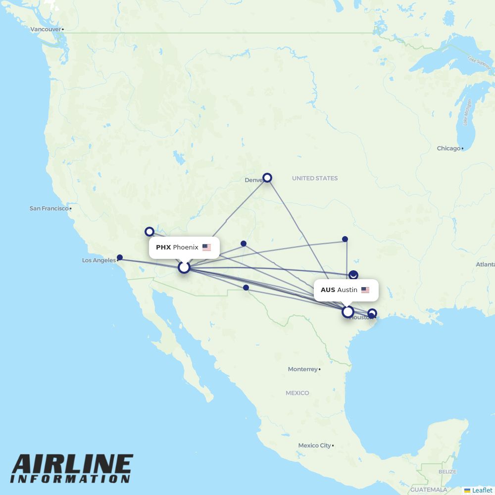 Airlines with flights from Phoenix to Austin (PHX to AUS) Airline
