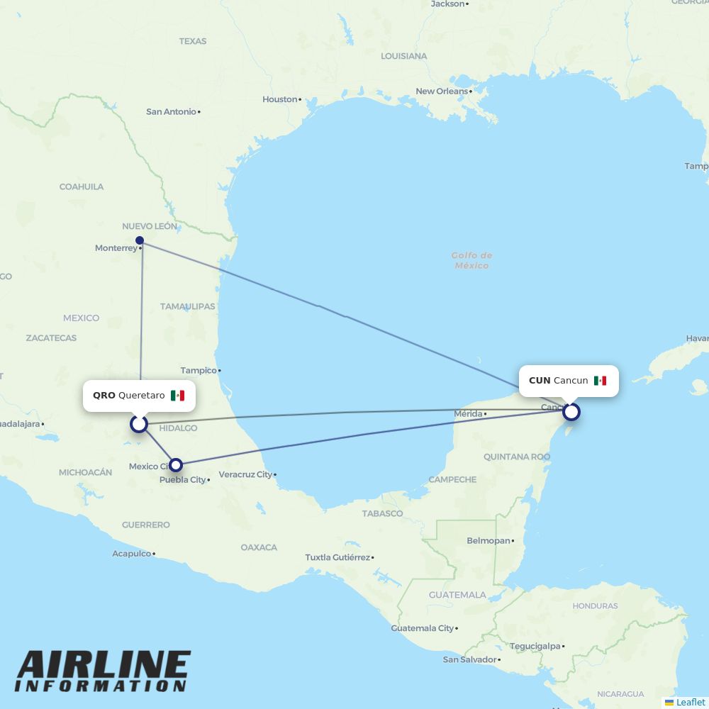 Airlines with flights from Queretaro to Cancun (QRO to CUN) Airline