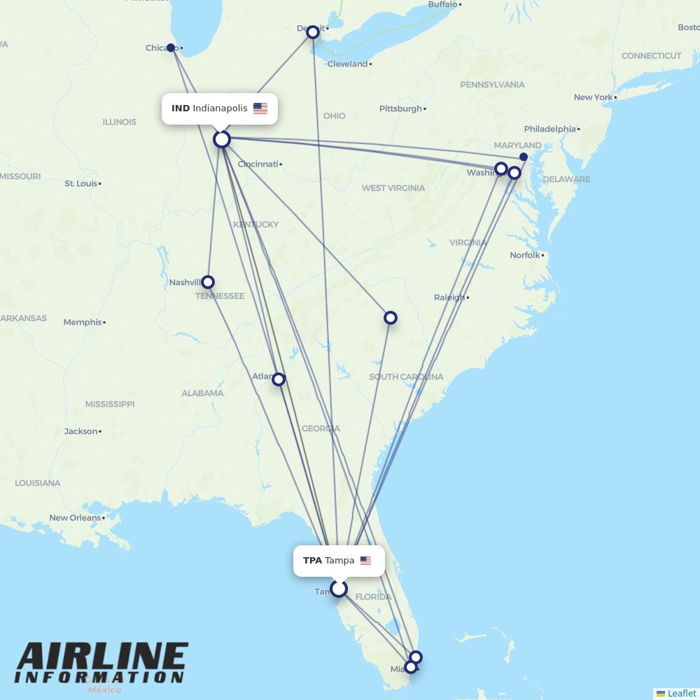 Airlines with flights from Tampa to Indianapolis (TPA to IND) Airline