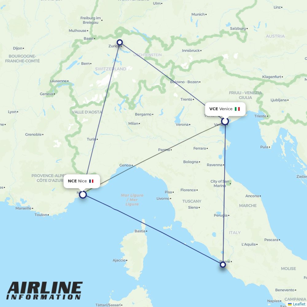 Airlines with flights from Venice to Nice (VCE to NCE) Airline