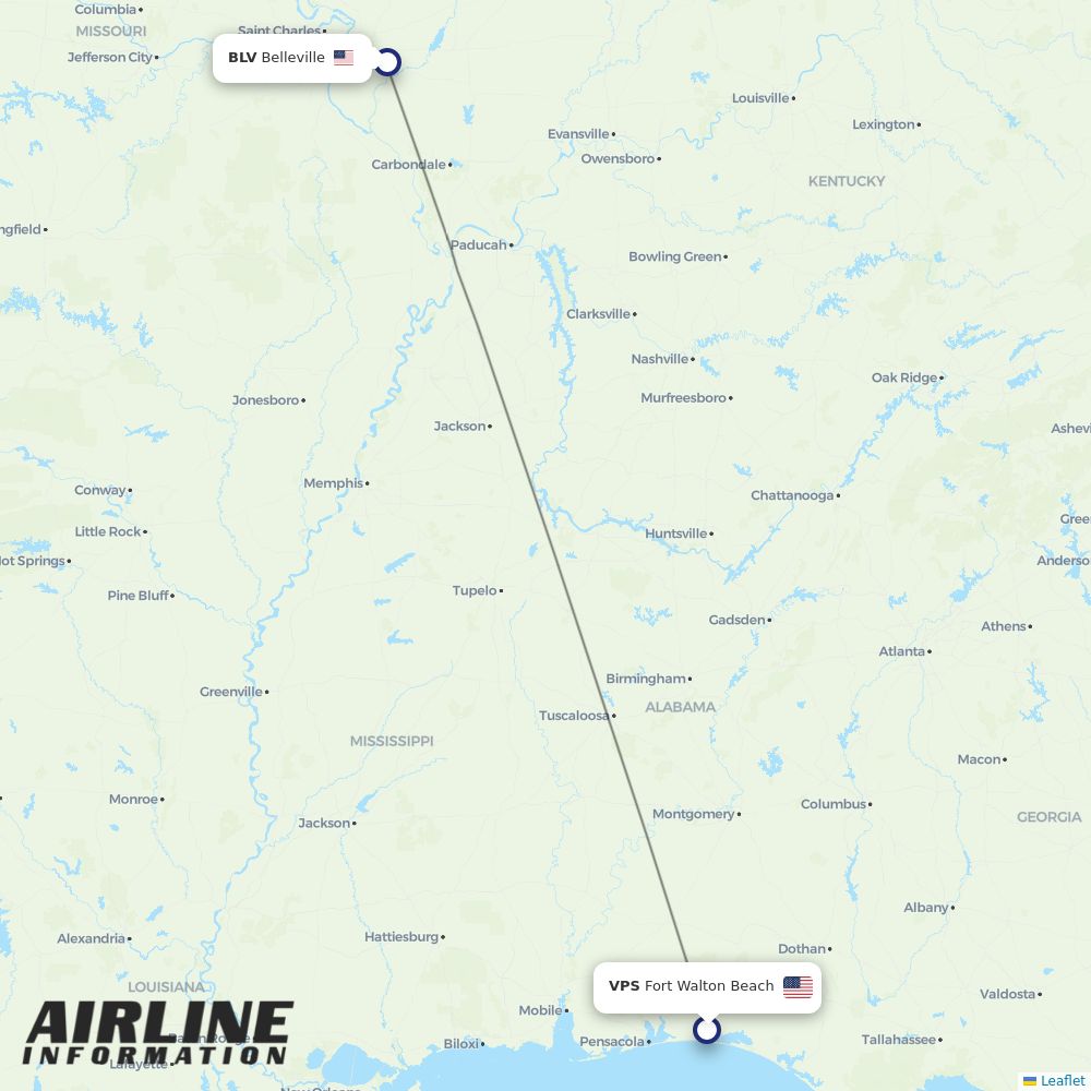 Airlines with flights from Fort Walton Beach to Belleville (VPS to BLV
