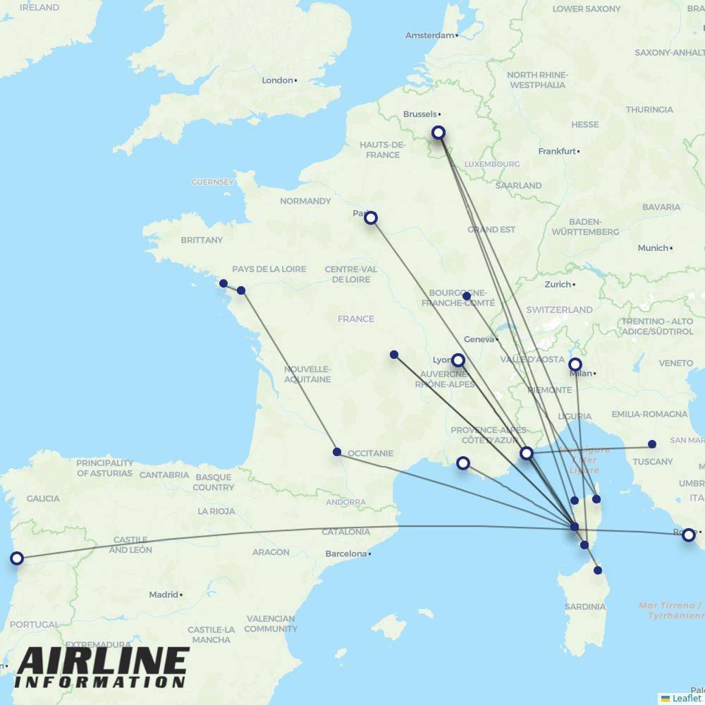 Air Corsica airline XK flights, airports Airline Information