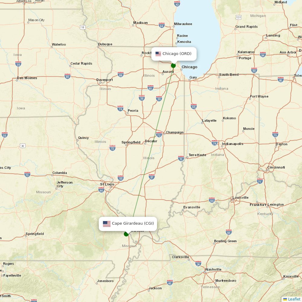 Cape Girardeau Regional Airport airport map Cape Girardeau (CGI) Airport Information