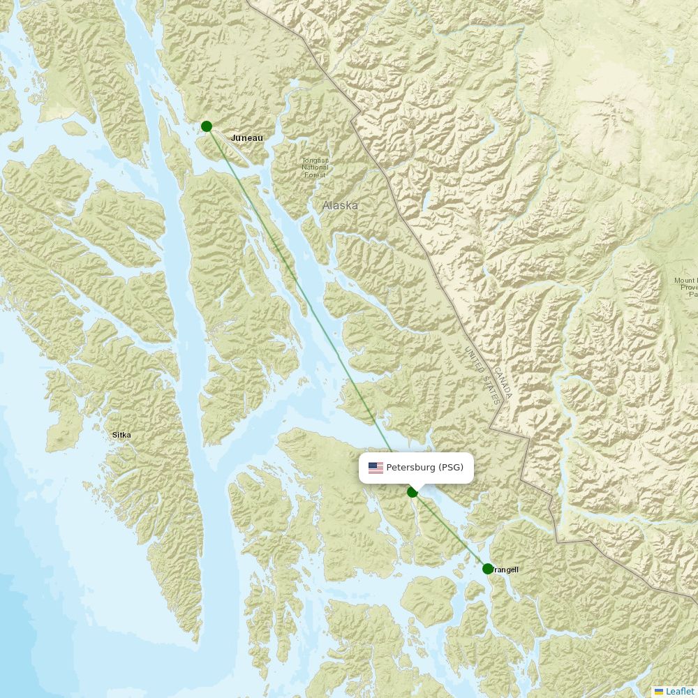 Petersburg James A. Johnson airport map Petersburg (PSG) Airport
