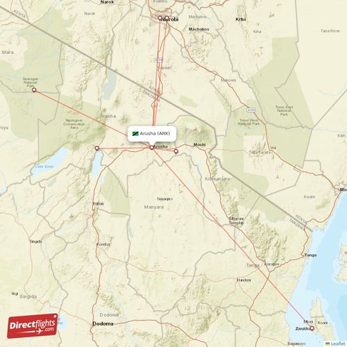 Direct flights from Arusha 5 destinations ARK, United Republic of